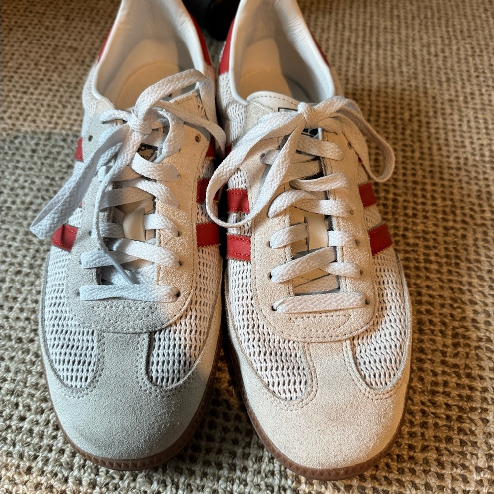 Stylish Red and White Sneakers